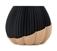 Large Plant Pots with Drainage Hole on the Base Planters with Watering Inlet, Plastic Flower Pot for Indoor Plants. (Black/Beige)