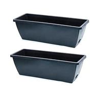 Large Planting Troughs Plastic,2/4/6 Pack Rectangle Window Box Planter with Drainage Tray 42x17x15CM Plastic Planters Outdoor for Windowsill Patio Garden Home Décor Porch ( Color : Dark gray , Size :
