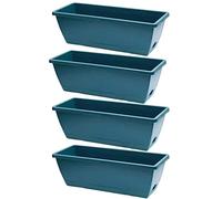 Large Planting Troughs Plastic,2/4/6 Pack Rectangle Window Box Planter with Drainage Tray 42x17x15CM Plastic Planters Outdoor for Windowsill Patio Garden Home Décor Porch ( Color : Dark green , Size :