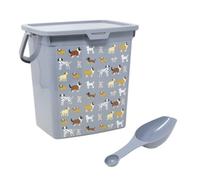 Large Plastic 6 Litre Dog Pet Dry Animal Food Storage Container Box With Spoon