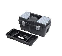 Large Plastic Black Toolbox Chest Professional Lid Storage Compartment Tools (500)