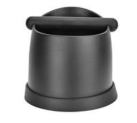 Large Plastic Coffee Knock Out Box Premium ABS Durable Nonslip Noise Reducing Espresso Grounds Container for Home Cafe Restaurant Bar Black White 17.4x15.7cm 800g Capacity (Black)