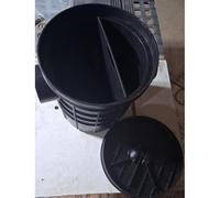 Large Plastic Grease Trap, Commercial Grease Interceptor for Restaurant Under Sink Kitchen, Waste Oil Water Separator(in:110mm; Out:110mm,25L)