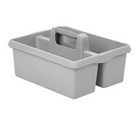 Large Plastic Kitchen Cleaning Carry Tray Caddy Tidy Tote Organiser with Handle - Grey