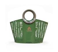 Large Plastic Laundry Basket - Foldable Clothes Hamper with Round Handles - Durable Lightweight Washing Basket for Home, Bedroom & Bathroom - Ventilated Laundry Bin Easy to Carry - Green