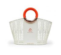 Large Plastic Laundry Basket - Foldable Clothes Hamper with Round Handles - Durable Lightweight Washing Basket for Home, Bedroom & Bathroom - Ventilated Laundry Bin Easy to Carry - Orange