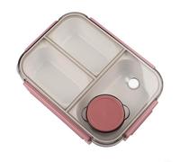 Large Plastic Lunchbox 22x16cm 3 Dividers Fresh(Red)