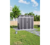 Large Plastic Outdoor Garden Storage Tool Shed H&O Direct Light Grey One Size