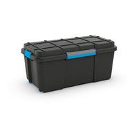Large Plastic Scuba Dive Dry Box Black Wheeled Mobile Storage Trunk - 65 Litres - Perfect for Loft Cellar Garage Storage!