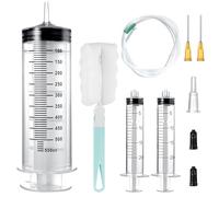 Large Plastic Syringe with Tube, Reusable Liquid Syringes, Measuring Syringe for Laboratory Industry Pets Feeding Watering Oil Glue - 500ml, 20ml