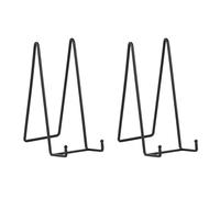 Large Plate Holder Display Stand - 12 inch Super Tall Big Plate Stands for Heavy Duty Display - Metal Picture Frame Stand - Tabletop Easel Stand for Decorative Platter | Plaque | Book - 2 Pack - Black