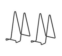 Large Plate Holder Display Stand - 12 inch Super Tall Big Plate Stands for Heavy Duty Display - Metal Picture Frame Stand - Tabletop Easel Stand for Decorative Platter | Plaque | Book - 2 Pack - Black