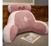 Large Plush Backrest Pillow for Bed,Tatami Headboard Cushion with Removable Cover Detachable Lumbar Pillow, Soft Flannel Support for Kids/Adults, Office Nap Dorm Foot Rest Was(Size:70*50cm,Color:Pink)
