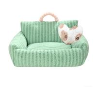 Large Plush Dog Bed with Pillow, Soft Sofa Bed Rectangle with Bolster Sides, Pet Cat Beds Cushion Mattress for Small Medium Large Dogs & Cats (Green,50x40x6cm)