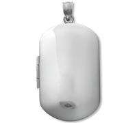 Large Polished Plain Rectangle Sterling Silver Locket Pendant (Without Chain) for Women Men Unisex - 3.7cm Long - Perfect for Engraving