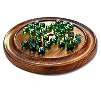 Large polished wooden solitaire set - 30cm diameter