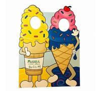 Large Polyester Backdrop, Ice Cream Character Photo Prop, Cartoon Design, Model 9, 145 X 160 Cm