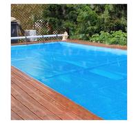 Large Pool Solar Blanket Bubble Cover, 16 Mil Blue, Stops Leaves Getting In Pool, for Above Ground/In-Ground Pools, Custom Trim To Fit Any Shape