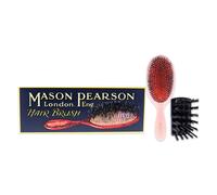 Large Popular Bristle and Nylon Brush - BN1 Pink by Mason Pearson for Unisex - 2 Pc Hair Brush and Cleaning Brush