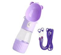 Large Portable Dog Water Bottle, Feeder Leak Proof Portable Puppy Water Dispenser with Drinking Feeder for Pets Outdoor Walking, Hiking, Travel.(Purple)