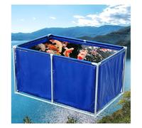 Large Portable Fish Pond with Steel Frame & Drain Valve, Durable Canvas Aquaculture Pool for Outdoor Use, Ideal Koi & Fish Tank for Backyard Garden & Aquatic Enthusiasts