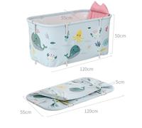 Large Portable Folding Bathtub with Cushion