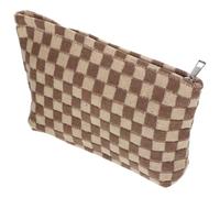 Large Portable Makeup Bag with Zipper, Knitting Fabric Cosmetic Pouch