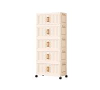 Large Portable Plastic Storage Closet with Doors Stackable Wardrobe on Wheels Ideal for Dorm Rooms & Apartments (60x29x132cm) High Capacity Storage Solution
