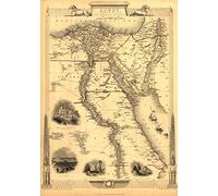 Large Poster Size Egypt & Arabia Petraea (Egyptian Map Displays Mediterranean & Dead Seas (in the North) to Lower, Central & Upper Egypt (in the South) and Arabia in the East), Reproduction Antique Map Published c1850 by J & F Tallis