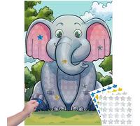 Large Potty Training Reward Chart for Kids - Laminated, Water-Resistant Poster with 100 Holographic Star Stickers and Damage-Free Mounting Strips - Elephant