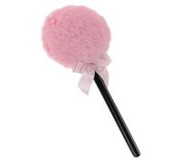 Large Powder Puff Plush Applicator for Makeup Tutorials Daily Use | Lollipop Shaped, Fairy Wand Design, Pink Finish, Soft Long Hair, Keeps Skin Dry