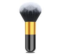 Large Power Makeup Brush, Flat Kabuki Make Up Brush for Face Foundation, Blusher, Facial Tanning, Setting Powder, Bronzer, Ultra-soft & Dense, Travel Makeup Tools, Black and Gold