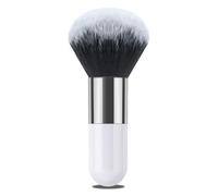 Large Power Makeup Brush, Flat Kabuki Make Up Brush for Face Foundation, Blusher, Facial Tanning, Setting Powder, Bronzer, Ultra-soft & Dense, Travel Makeup Tools, White Silver