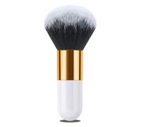 Large Power Makeup Brush, Flat Kabuki Make Up Brush for Face Foundation, Blusher, Facial Tanning, Setting Powder, Bronzer, Ultra-soft & Dense, Travel Makeup Tools, White and Gold