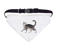 Large 'Prancing Gray Tabby Cat' Dog/Cat/Pet Bandana (PD00059572)