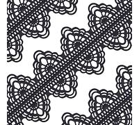 Large Pre-Made Ready to Use Edible Cake Lace Applique Borders Black 14-inch 10-Piece Set