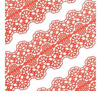Large Pre-Made Ready to Use Edible Cake Lace Applique Red 14-inch 10-Piece Set