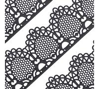 Large Pre-Made Ready to Use Edible Cake Lace Egg Shape Ornament Black 14-inch 10-Piece Set