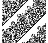 Large Pre-Made Ready to Use Edible Cake Lace Flower Trim Black 14-inch 5-Piece Set
