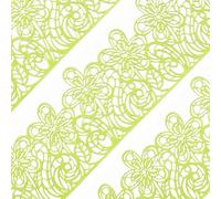 Large Pre-Made Ready to Use Edible Cake Lace Flower Trim Green 14-inch 10-Piece Set