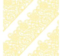 Large Pre-Made Ready to Use Edible Cake Lace Flower Trim Yellow 14-inch 10-Piece Set