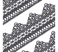 Large Pre-Made Ready to Use Edible Cake Lace Lattice Border Black 14-inch 10-Piece Set