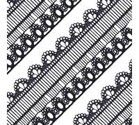 Large Pre-Made Ready to Use Edible Cake Lace Retro Trim Black 14-inch 10-Piece Set