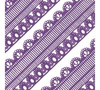 Large Pre-Made Ready to Use Edible Cake Lace Retro Trim Purple 14-inch 10-Piece Set