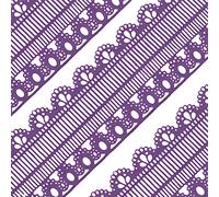 Large Pre-Made Ready to Use Edible Cake Lace Retro Trim Purple 14-inch 5-Piece Set