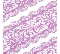 Large Pre-Made Ready to Use Edible Cake Lace Scallop Trim Purple 14-inch 10-Piece Set
