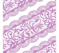 Large Pre-Made Ready to Use Edible Cake Lace Scallop Trim Purple 14-inch 5-Piece Set