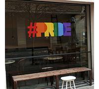 Large Pride Window Sticker for Glass - Reusable Gay Pride Accessories for Windows - Pride Party Decorations for Shops Bars Cafes Clubs
