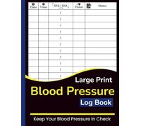 Large Print Blood Pressure Log Book: Simple Daily Tracking Blood Pressure for Seniors & Caregivers with Medication, Visits & History Logs