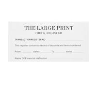 Large Print Check Register Notebook for Financial Management